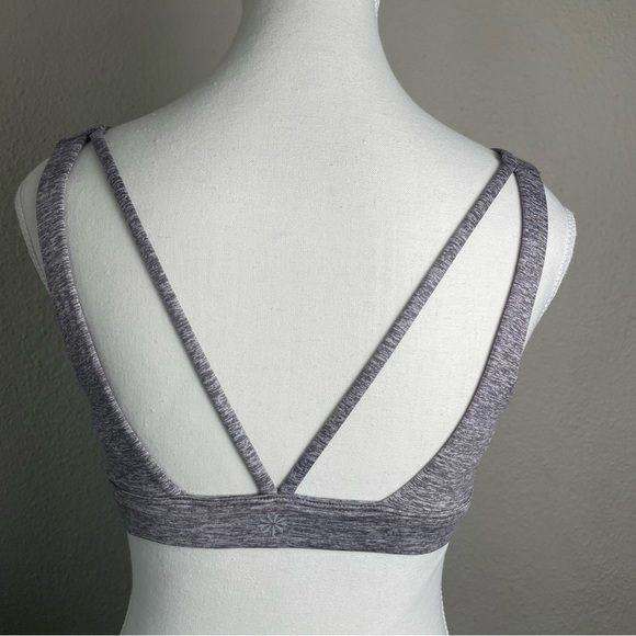Athleta Exhale Sports Bra in SoftLuxe Pullover Open Back Gray, Size S - Picture 3 of 10